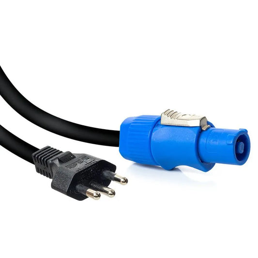 Cabo de Energia 3x2,5mm 1 Metro Conector Powercon E 2p+t