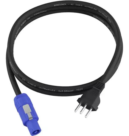 Cabo de Energia 3x2,5mm 1 Metro Conector Powercon E 2p+t